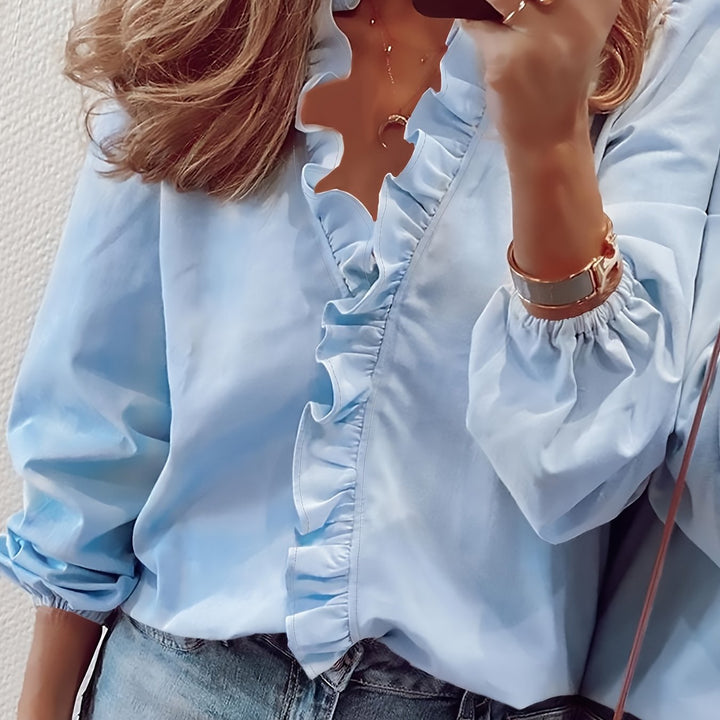 Noreli – Blouse col V à volants