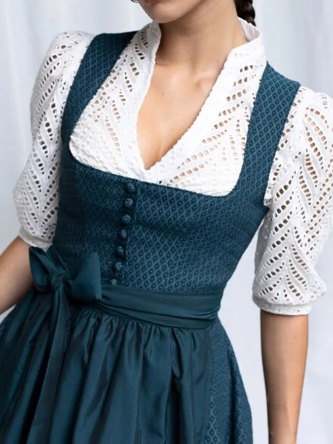 Solira – Robe en jacquard à devant arrondi
