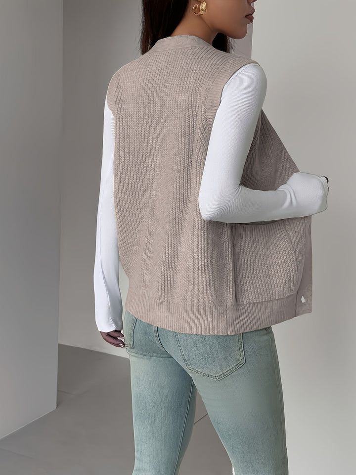 Vesara – gilet à col V en tricot