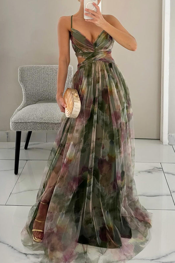 Sevira – Taille empire en mousseline, robe maxi