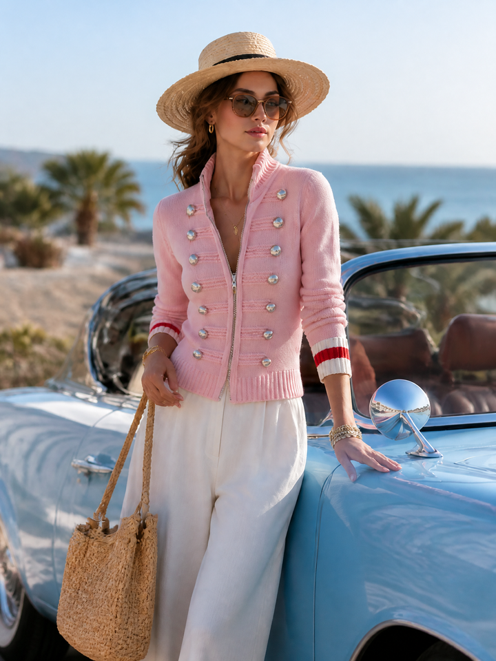 Mavira – veste en maille zippée devant
