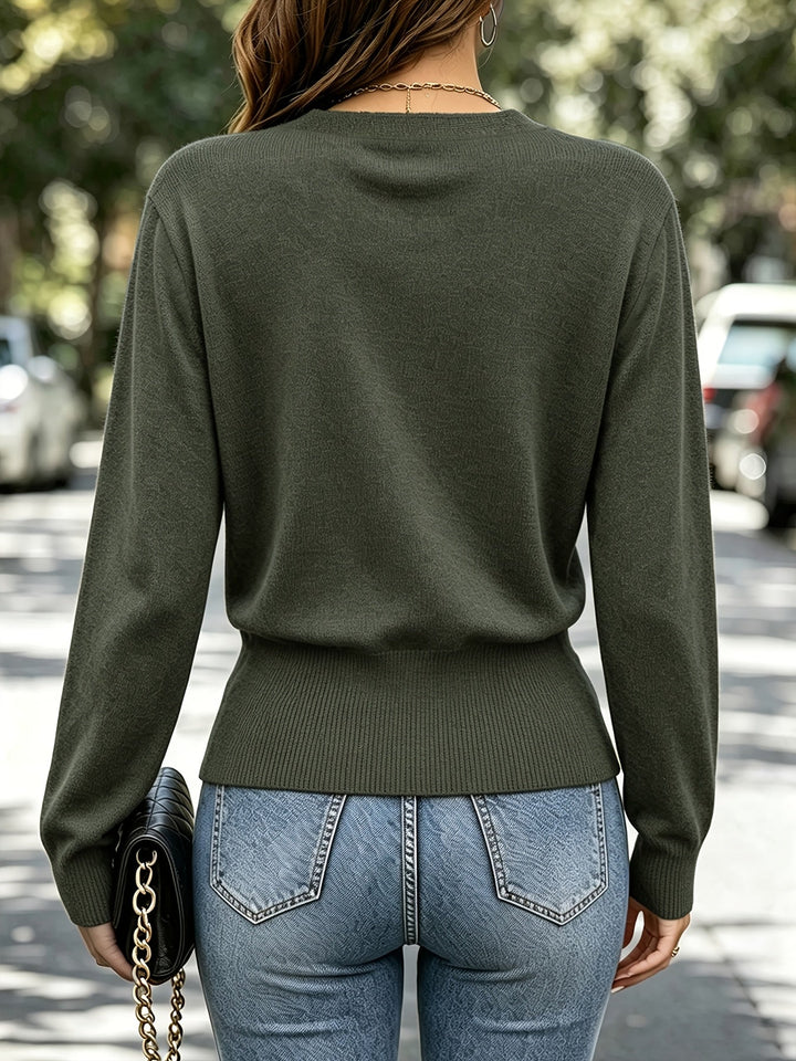 Calira – Pull en maille à col croisé