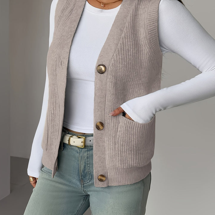 Vesara – gilet à col V en tricot