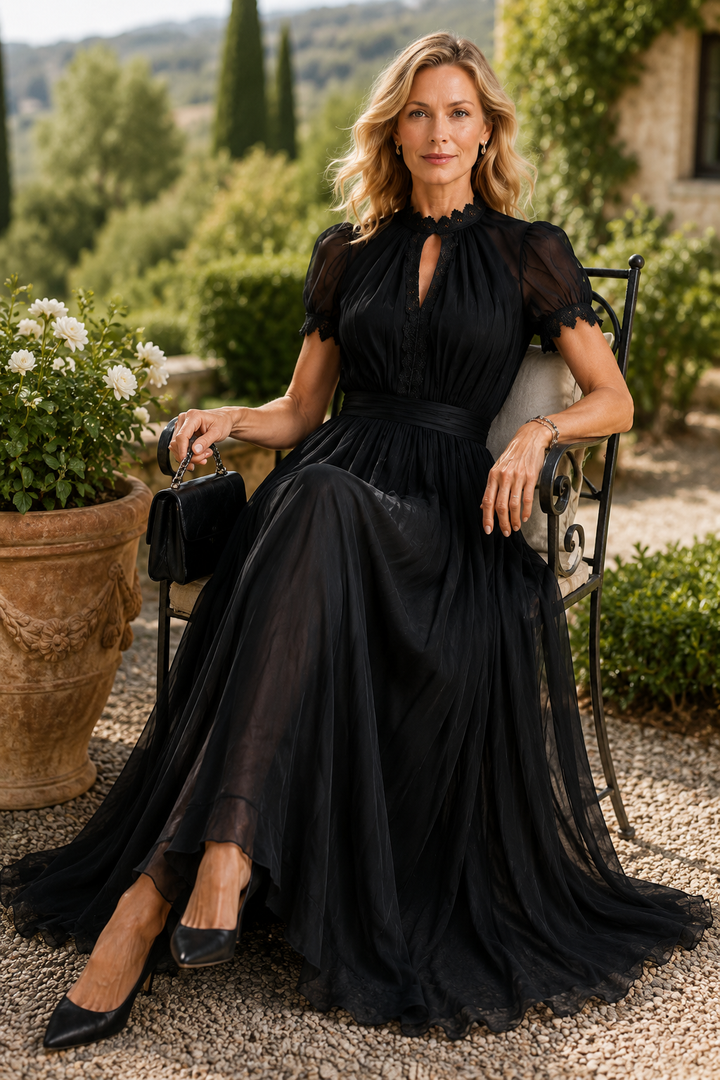 Kelyra – robe longue en chiffon