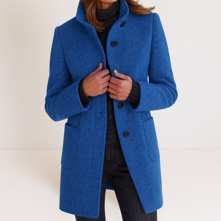 Velora – Manteau en laine mélangée à col montant