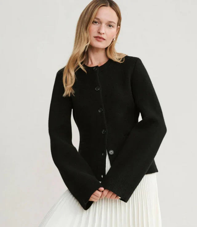 Leniva - Button-Front Knit Cardigan
