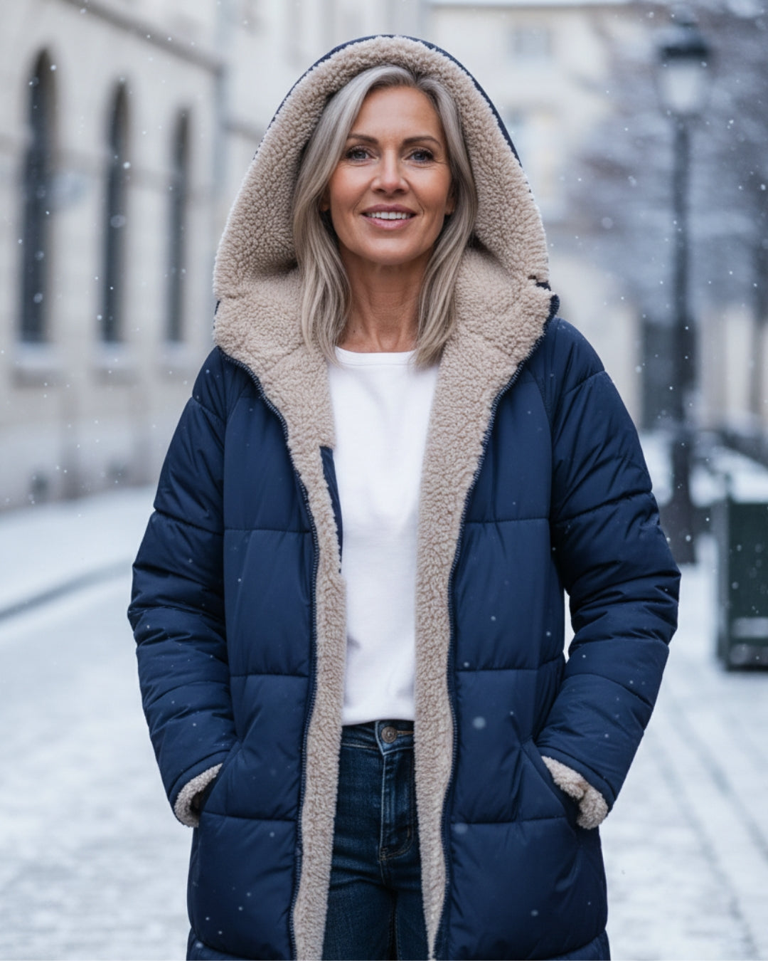 Arlise – manteau réversible en sherpa
