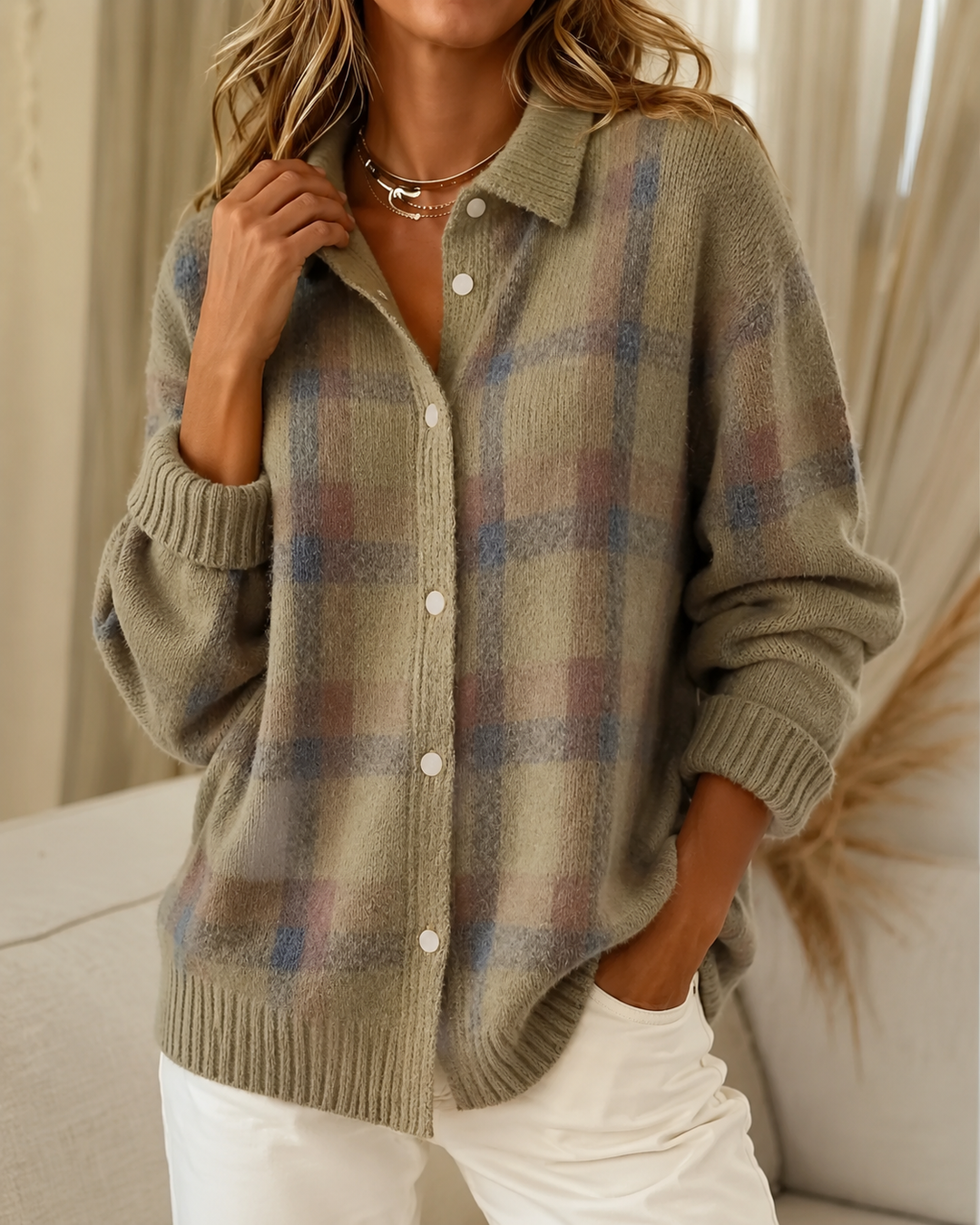 Novira – Pull en maille à carreaux
