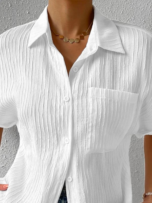 Navira – À col chemise en coton mélangé, blouse