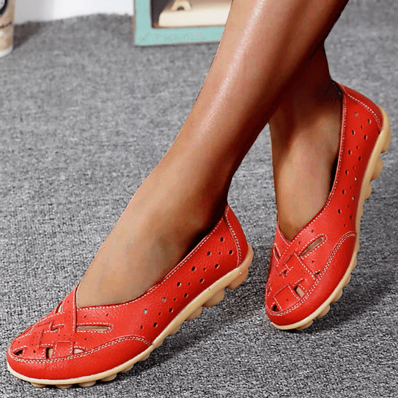 Nevara – Mocassins en cuir à semelle à coussin de gel