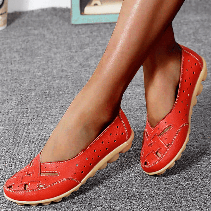 Nevara – Mocassins en cuir à semelle à coussin de gel