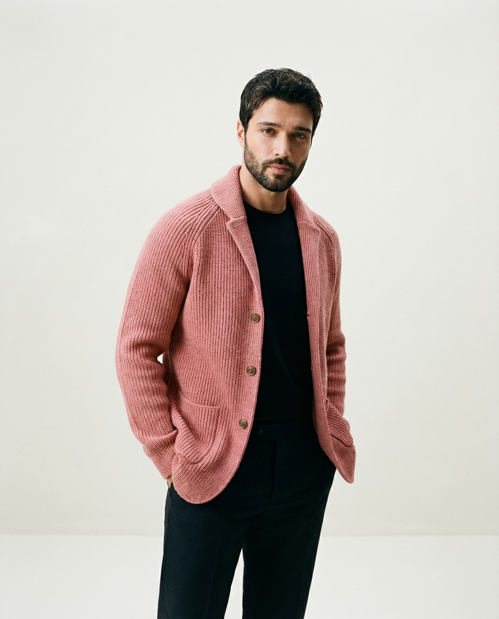 Varlen - Shawl Collar Wool Blend Cardigan