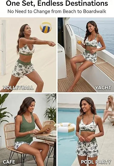 Rilena – Ensemble de tankini en tricot avec shorty à poches