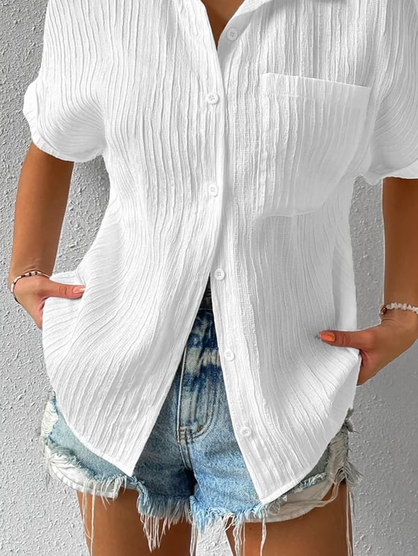 Navira – À col chemise en coton mélangé, blouse
