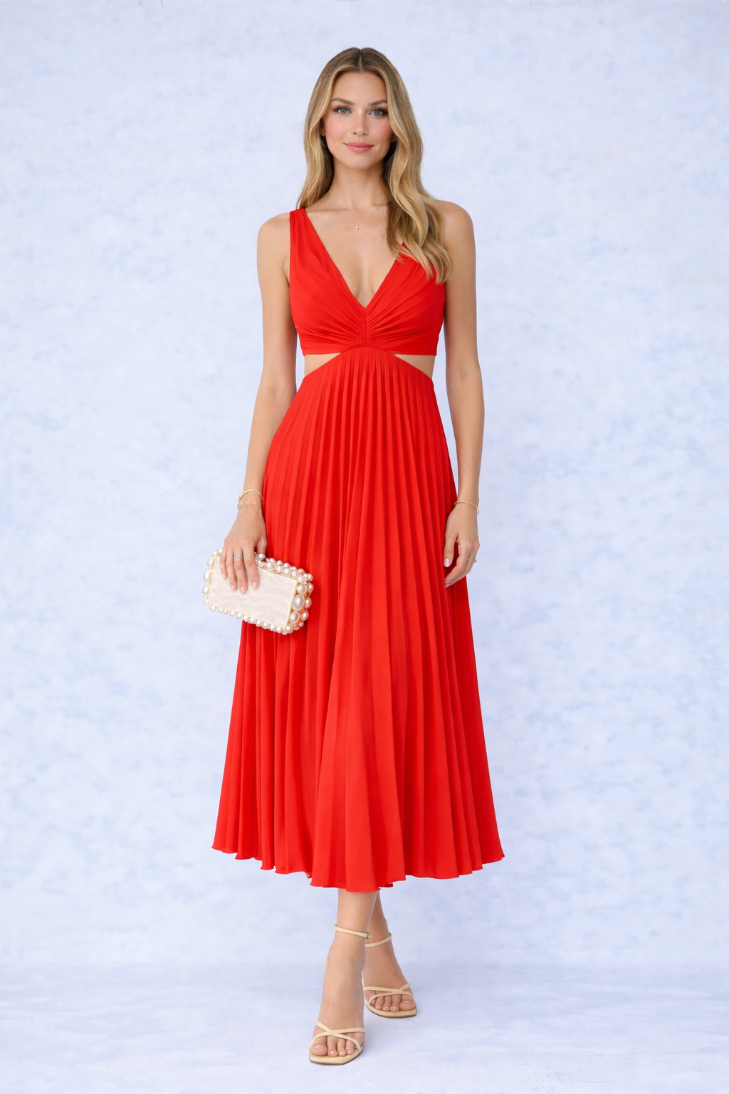 Virela – robe maxi en tissu drapé