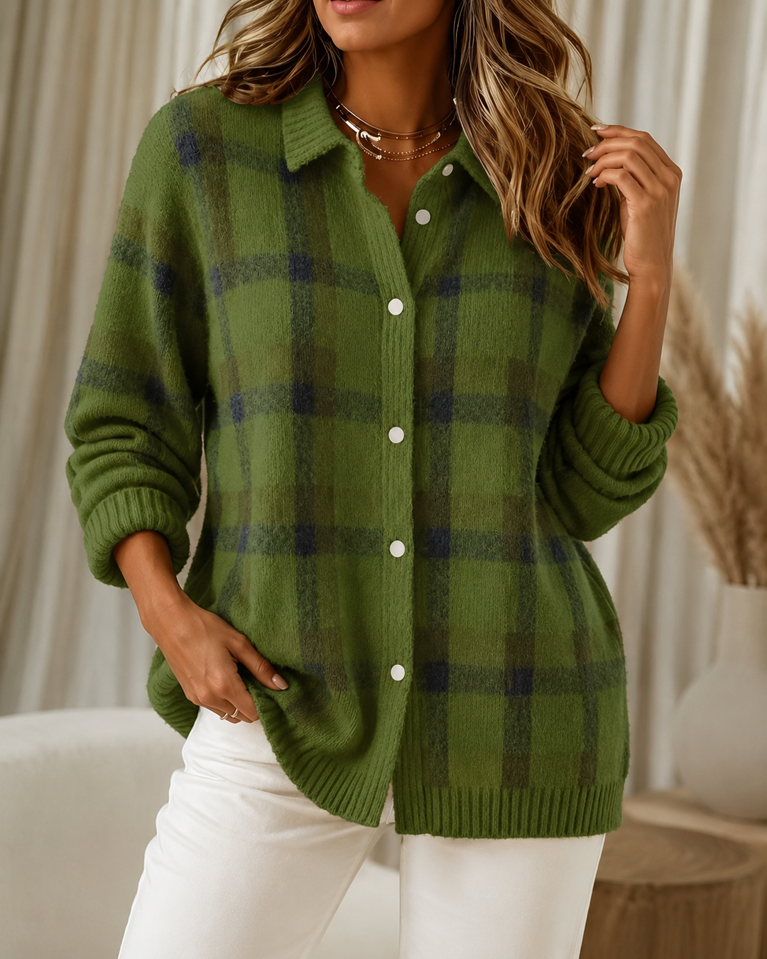 Novira – Pull en maille à carreaux