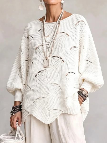 Velira – pull en maille ajourée à motif ondulé