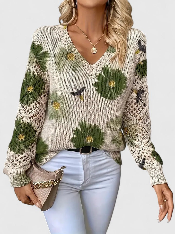Rivena – pull col V en maille fine