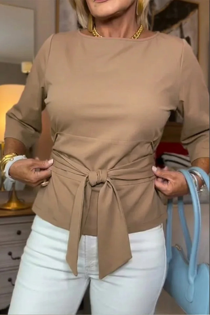 Novira – Top tissé à nœud à la taille