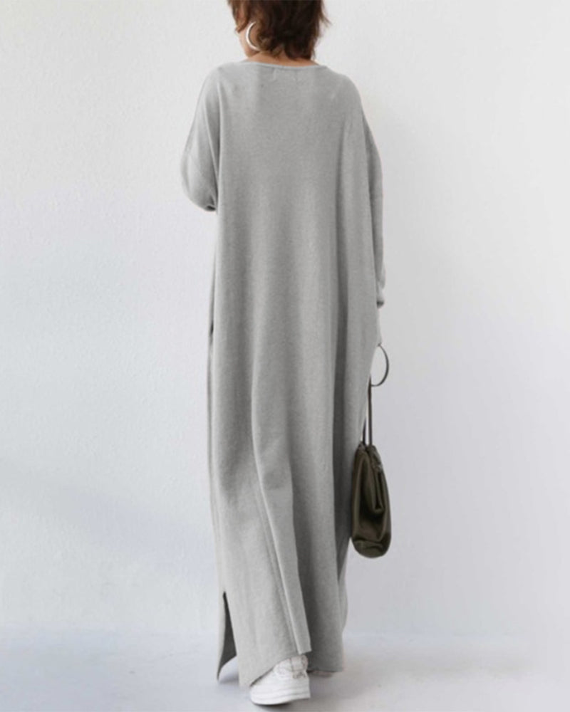 Novira – robe maxi en tricot à décolleté en V profond