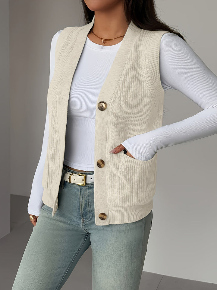 Vesara – gilet à col V en tricot