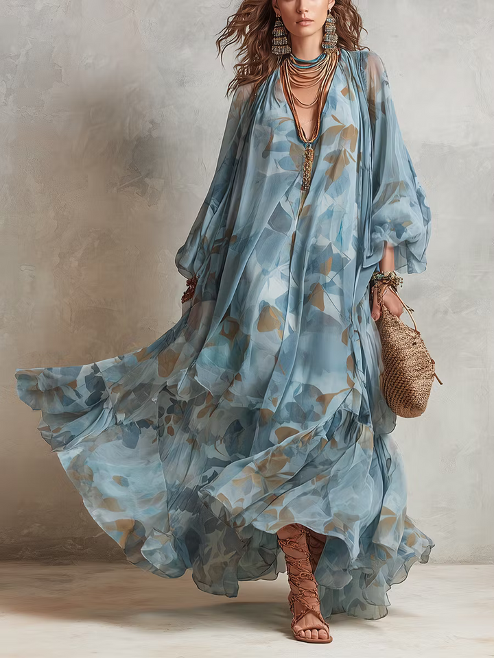 Avyra – Robe longue maxi en soie mélangée