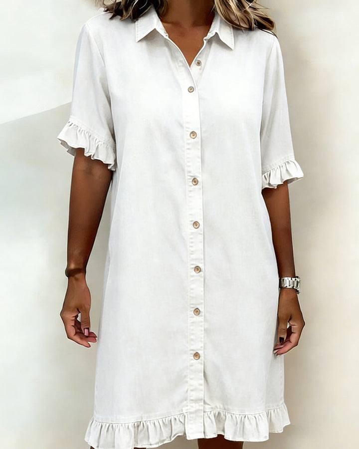 Kiraya – Robe en jean à manches volantées