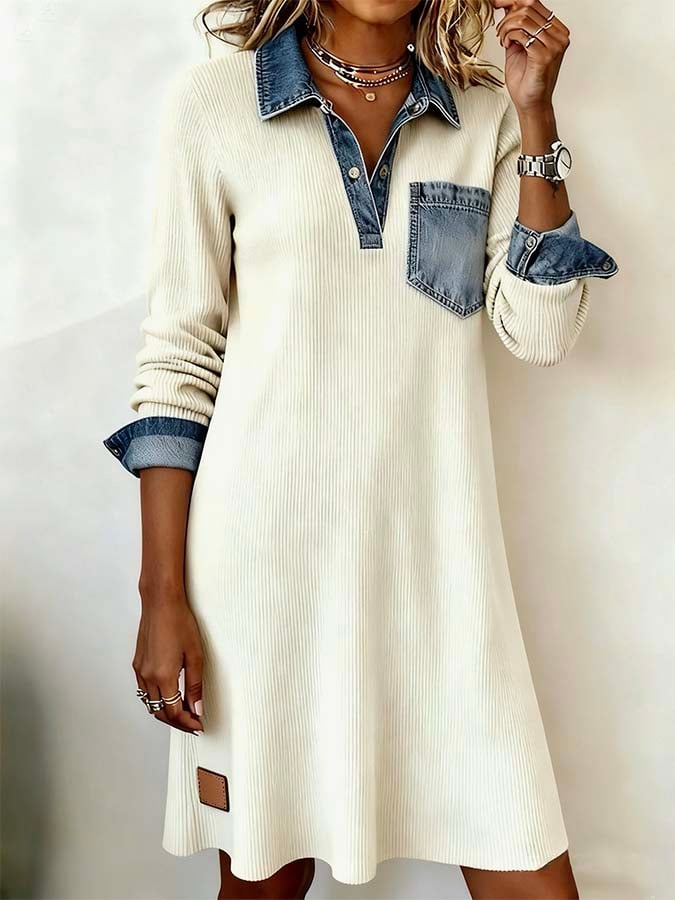 Noreli – Robe en jean patchwork