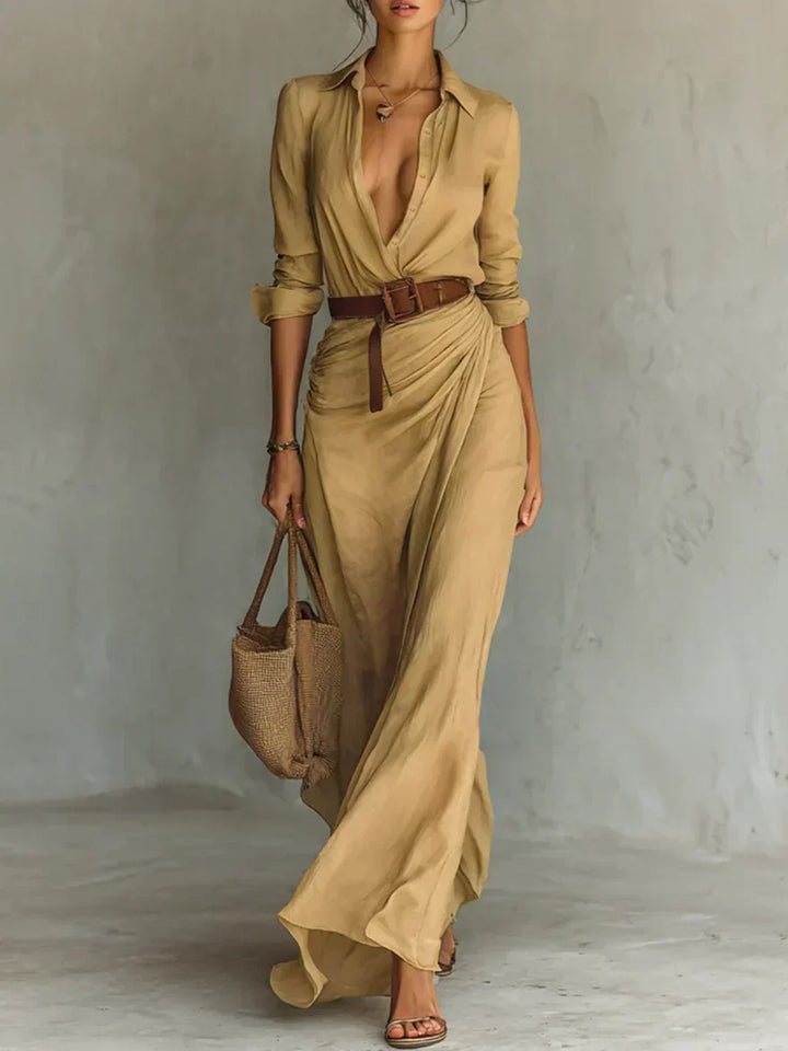 Sevra – robe maxi à ceinture