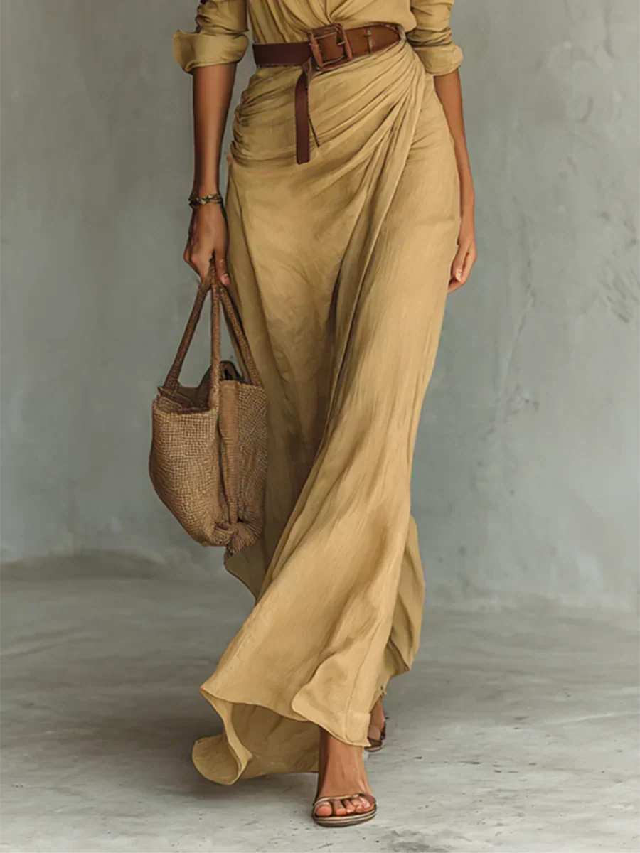 Sevra – robe maxi à ceinture