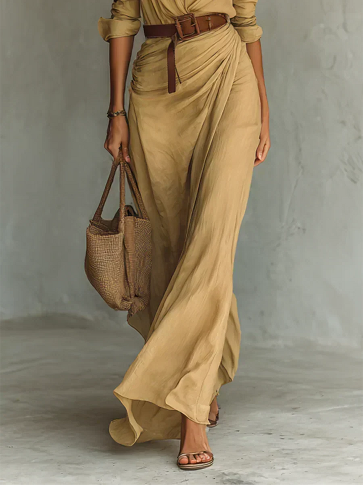 Sevra – robe maxi à ceinture