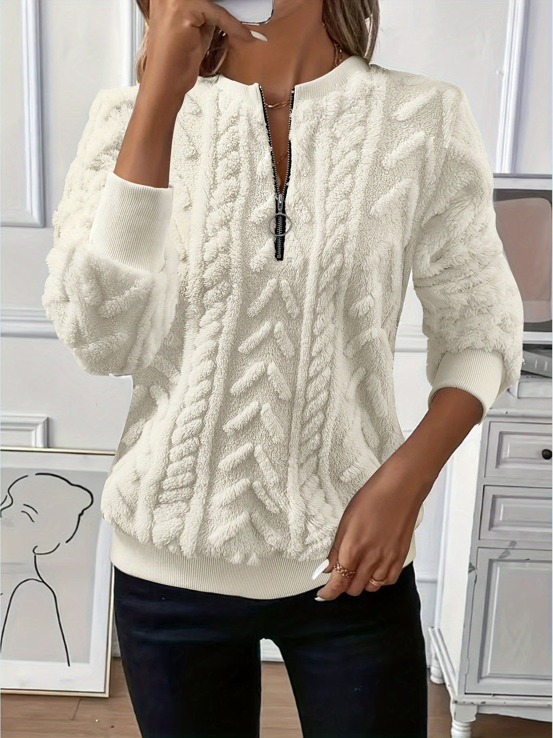 Tirena – sweat-shirt tricoté doublé
