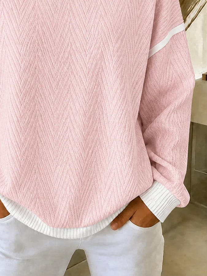 Mevara – Sweat-shirt en coton à imprimé texturé