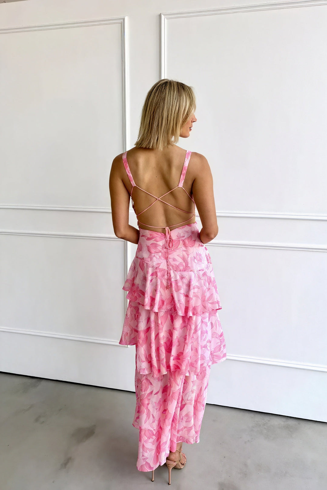 Luniva – Décolleté en V à imprimé floral, robe maxi