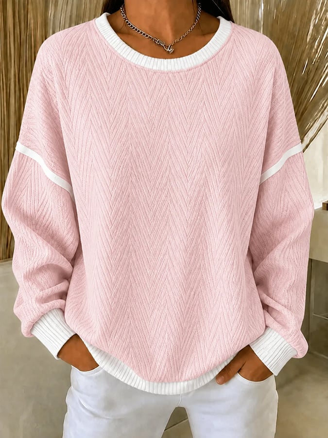 Mevara – Sweat-shirt en coton à imprimé texturé