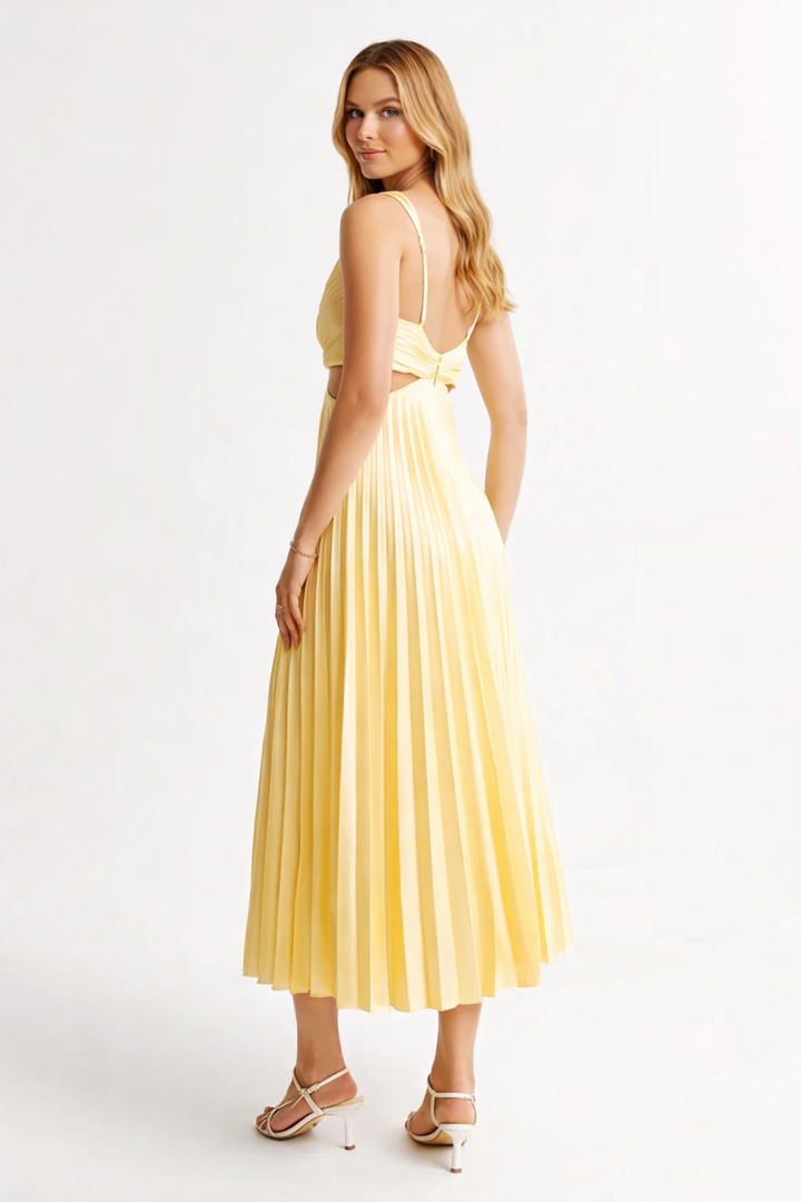 Virela – robe maxi en tissu drapé