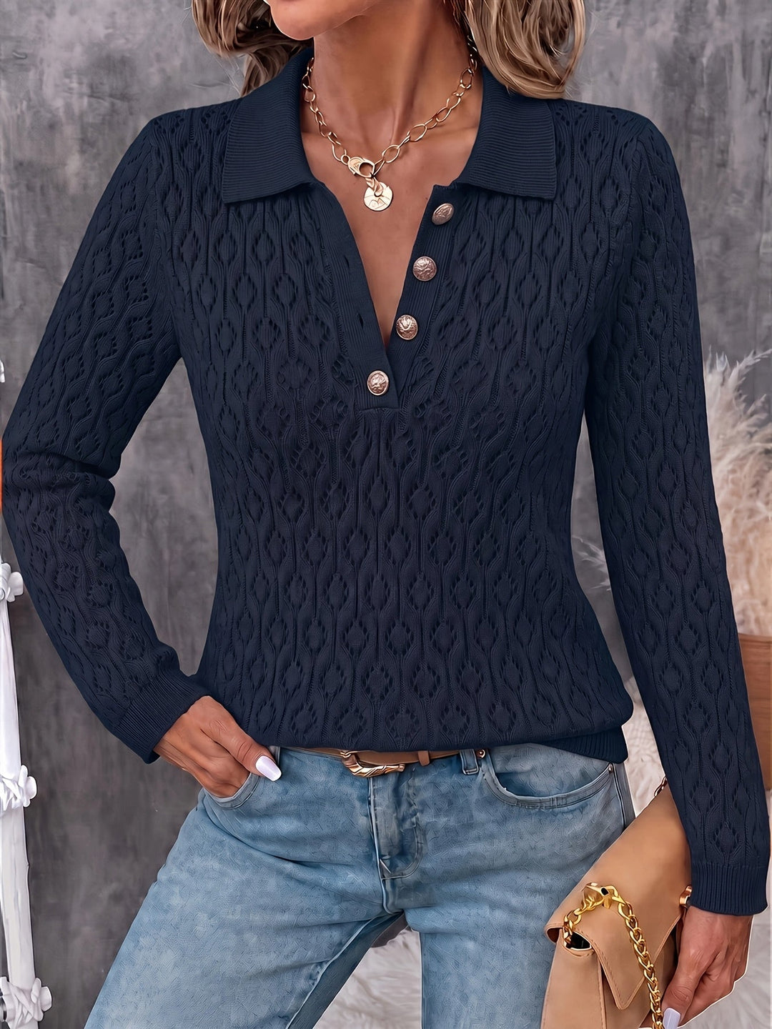 Avenya – pull polo en maille aérée