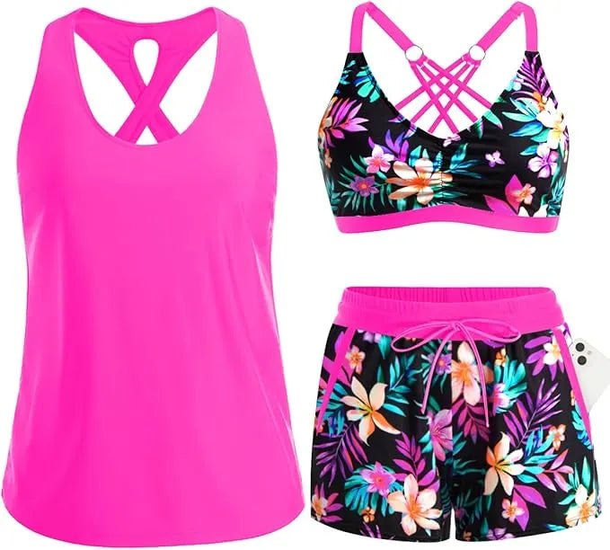 Rilena – Ensemble de tankini en tricot avec shorty à poches