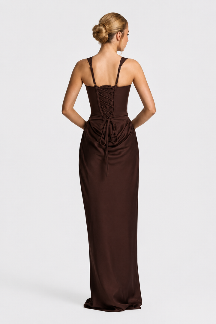 Rheva – robe longue à corset
