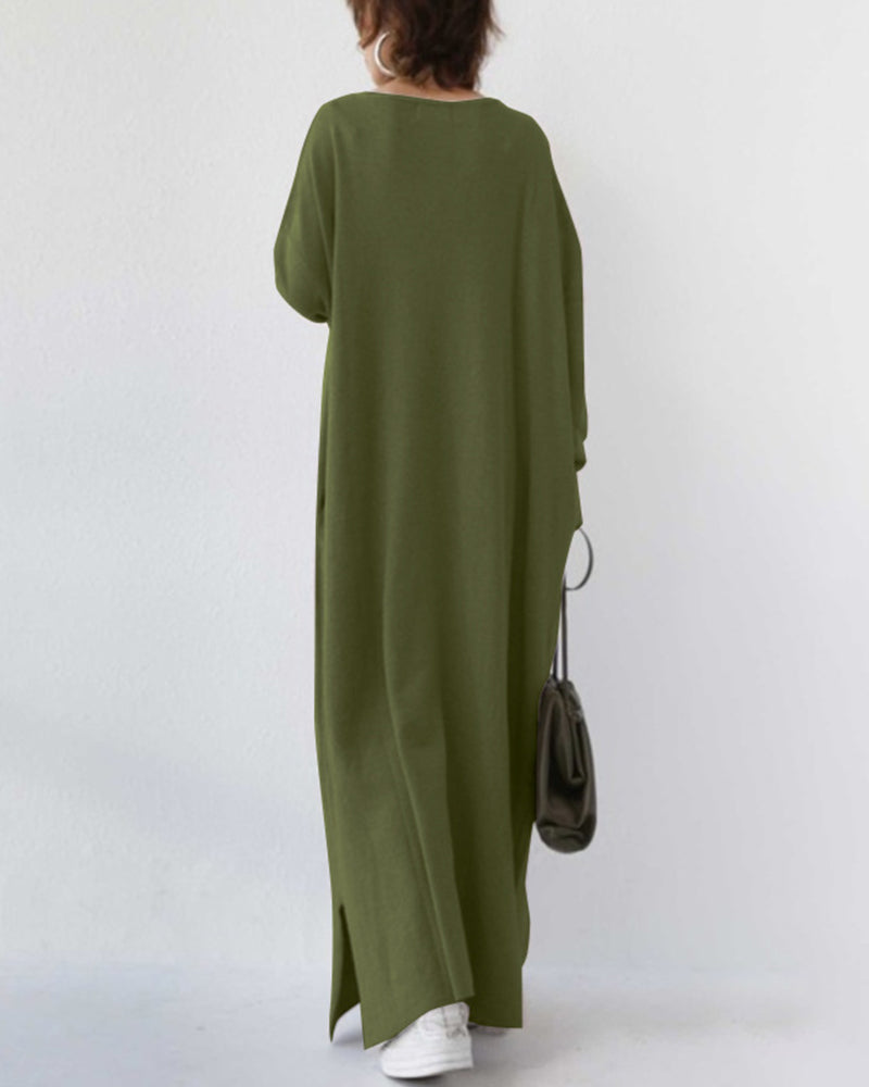 Novira – robe maxi en tricot à décolleté en V profond