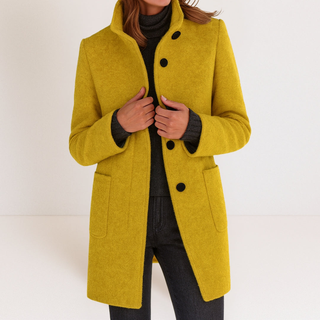 Velora – Manteau en laine mélangée à col montant