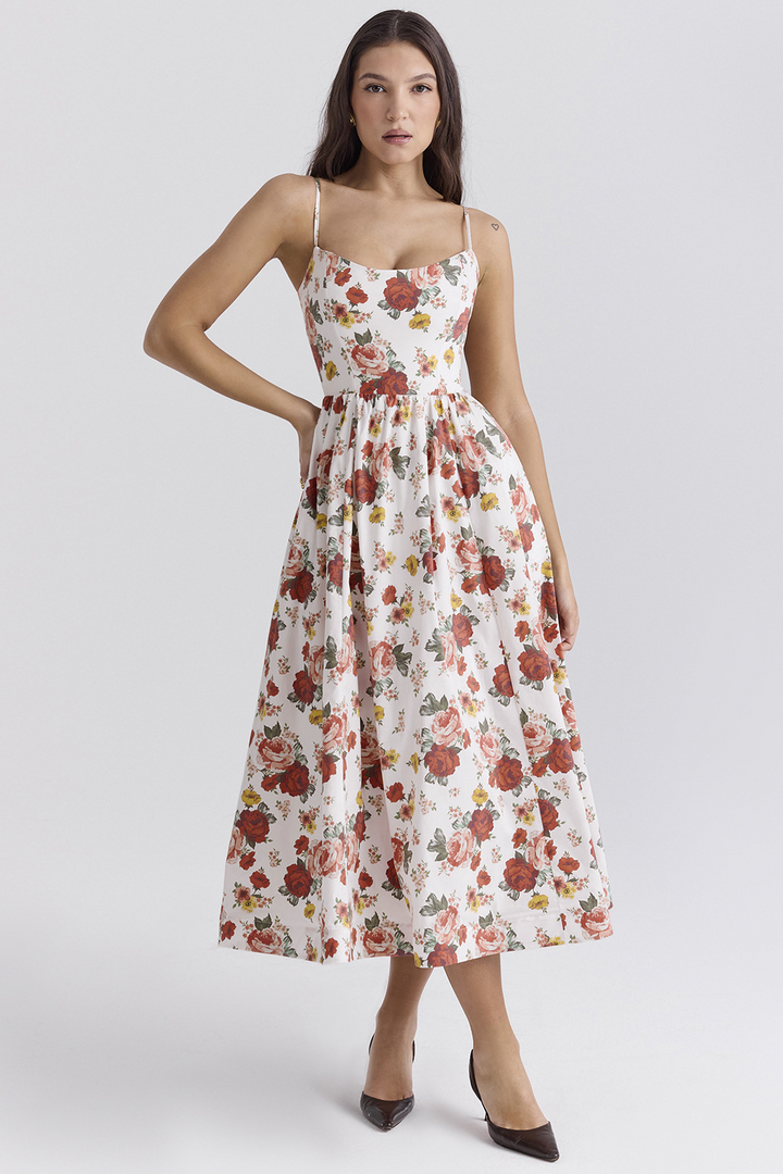 Nolara – robe midi tissée style corset