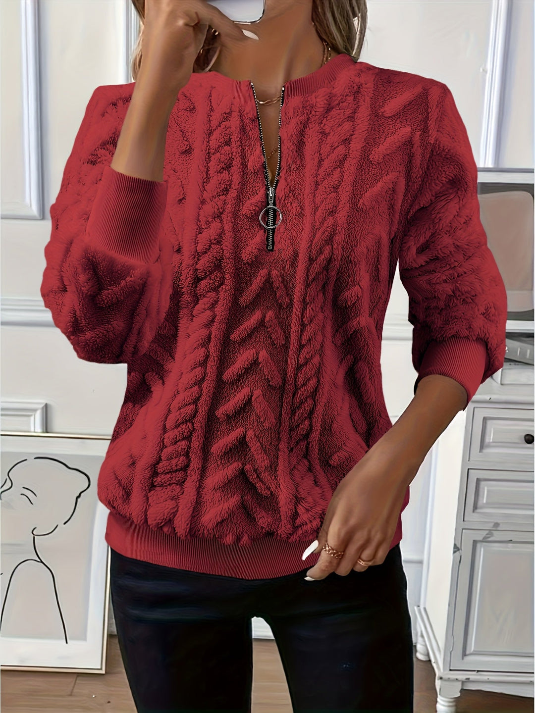 Tirena – sweat-shirt tricoté doublé