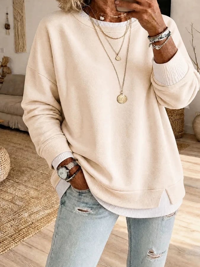 Vesara – À blocs de couleur en coton, sweat-shirt
