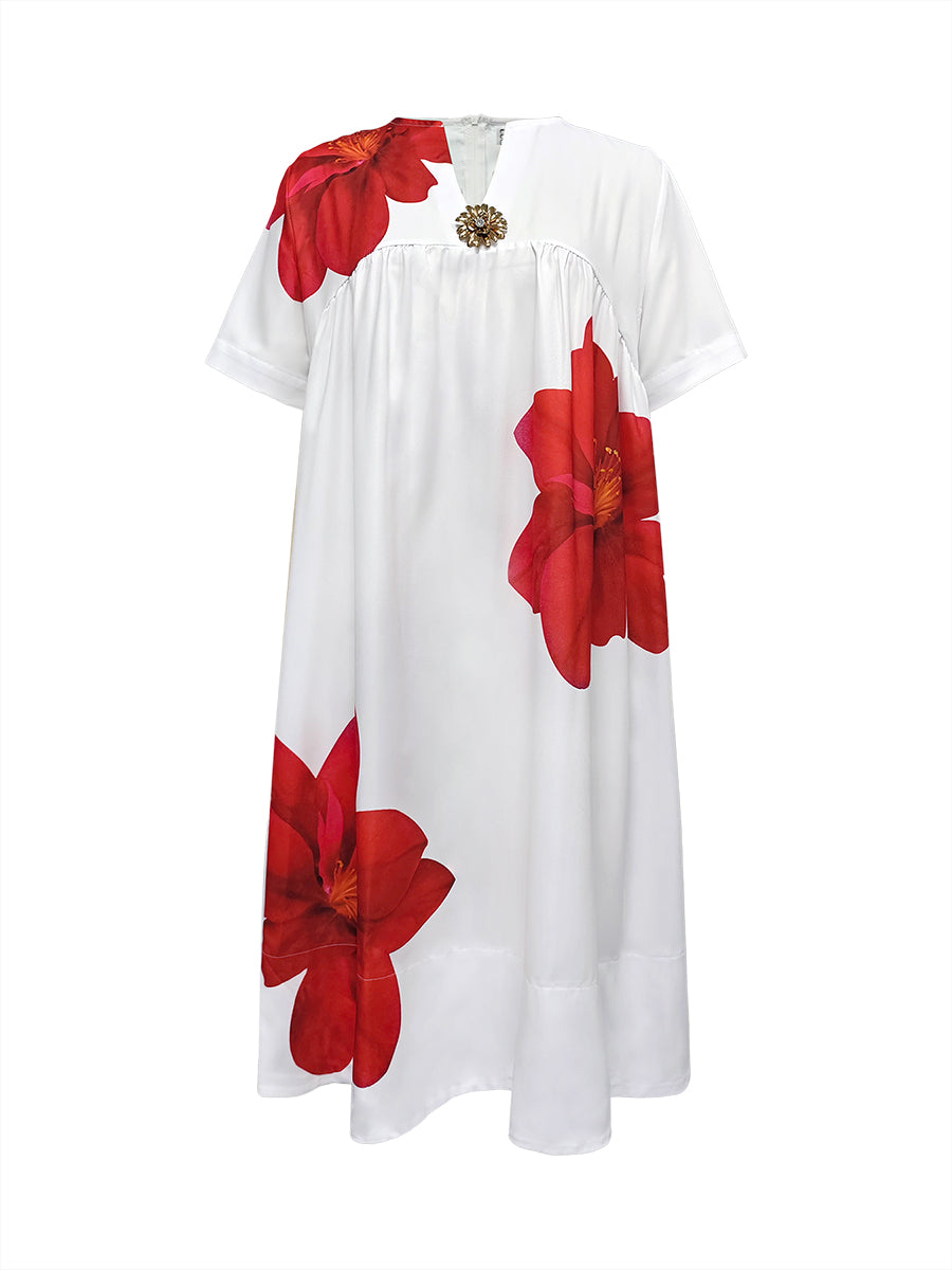 Orvina – Robe midi plissée tissée