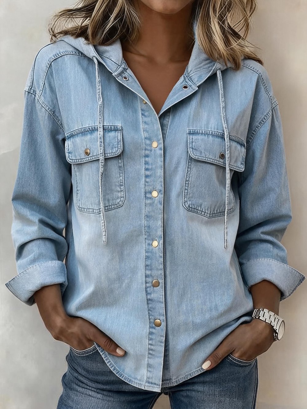 Avenli – Haut en denim à capuche