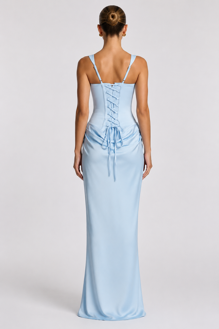 Rheva – robe longue à corset