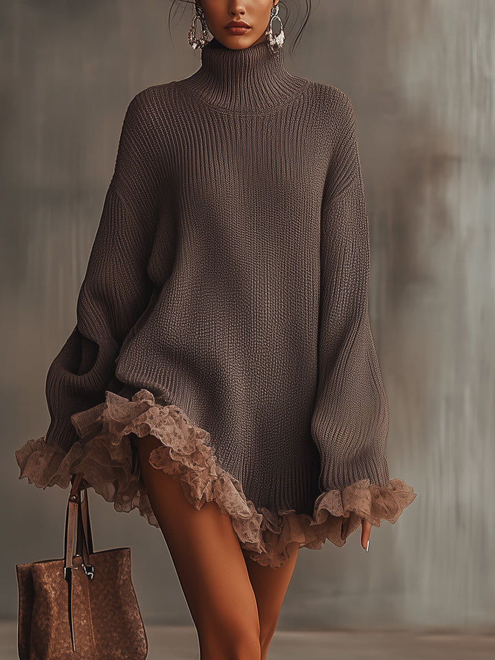 Rivana – Robe en tricot à ourlet volanté