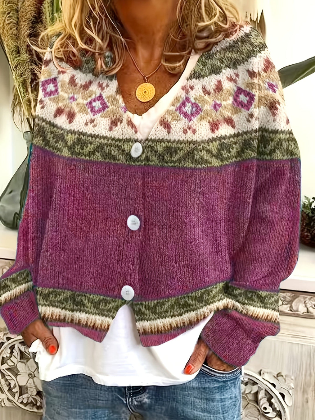 Mireva – gilet en maille à blocs de couleur