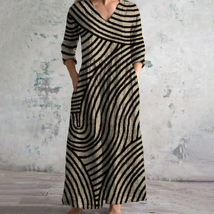 Zelvia – robe rayée en coton